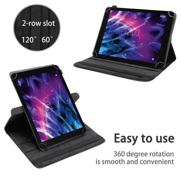 Deksel for Medion LifeTab P10602 360 graders beskyttelsesetui nettbrett i kunstskinn med stativfunksjon og elastisk stropp