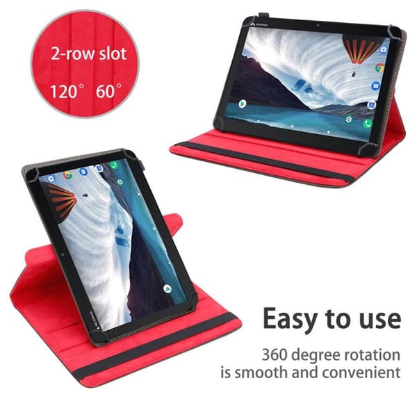 Deksel for Acepad A140 (10.1 tommer) 360 graders beskyttelsesetui nettbrett i kunstskinn med stativfunksjon og elastisk stropp