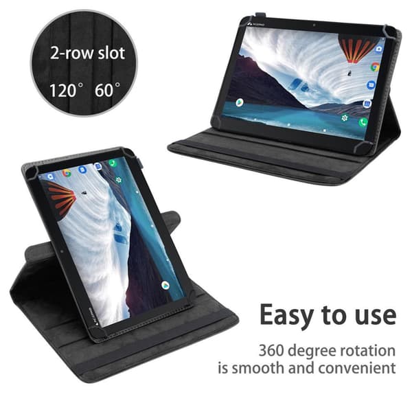 Deksel for Acepad A140 (10.1 tommer) 360 graders beskyttelsesetui nettbrett i kunstskinn med stativfunksjon og elastisk stropp