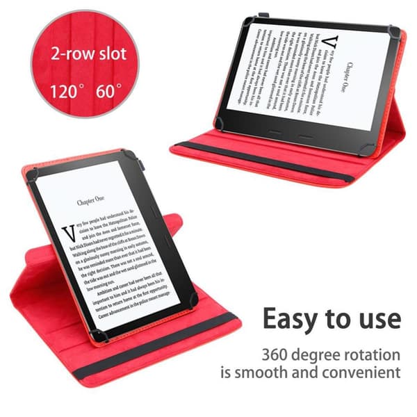 Fordal för surfplatta för Kindle Oasis 2016 (8. Gen.) Skal 360 Graders skyddsomslag av läderimitation med stativfunktion och elastiskt band