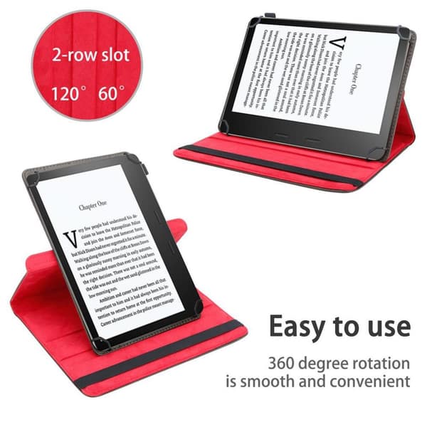Fordal för surfplatta för Kindle Oasis 2016 (8. Gen.) Skal 360 Graders skyddsomslag av läderimitation med stativfunktion och elastiskt band