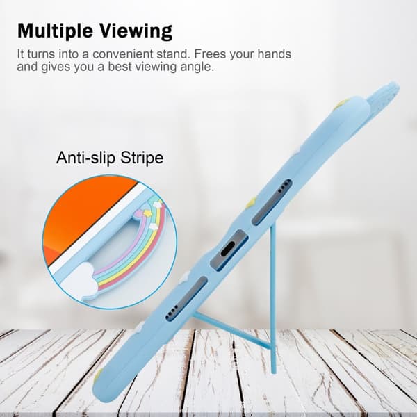 Deksel til iPad MINI 4 (7.9 tommer) Beskyttelsesdeksel for barn laget av fleksibelt TPU-silikon med stativfunksjon