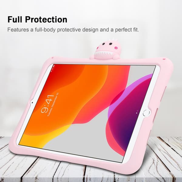 Deksel til iPad MINI 4 (7.9 tommer) Beskyttelsesdeksel for barn laget av fleksibelt TPU-silikon med stativfunksjon