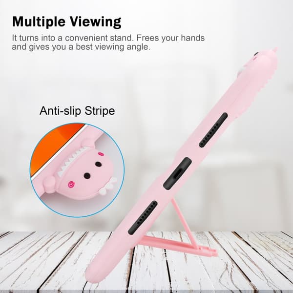 Deksel til iPad MINI 4 (7.9 tommer) Beskyttelsesdeksel for barn laget av fleksibelt TPU-silikon med stativfunksjon