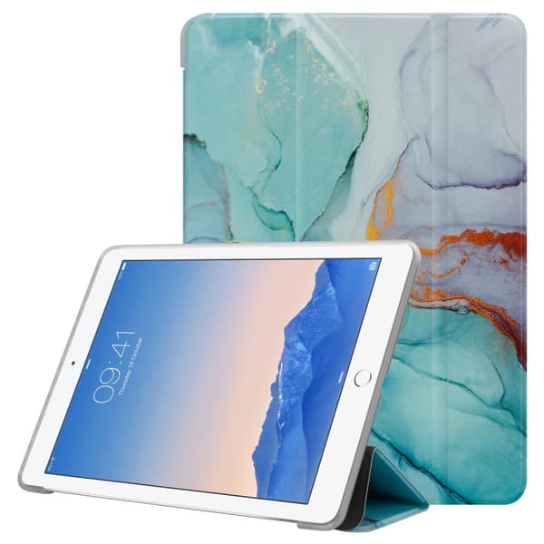 iPad 2 / 3 / 4 Pungetui Cover Case () Grøn marmor