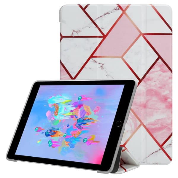 iPad AIR 2 2014 / AIR 2013 / PRO (9.7 tum) Plånboksfodral Skal Case Ultratunnt skydds Skal av flexibelt TPU-silikon Fodral med ståfunktion Vit Rosa Marmor