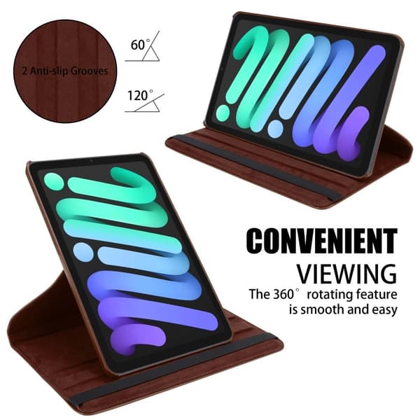 Fordal för surfplatta för iPad MINI 6 (8.3 tum) Skal UTAN automatisk väckning, med ståfunktion och elastisk bandstängning