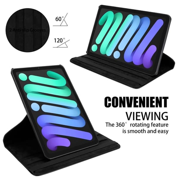 Fordal för surfplatta för iPad MINI 6 (8.3 tum) Skal UTAN automatisk väckning, med ståfunktion och elastisk bandstängning