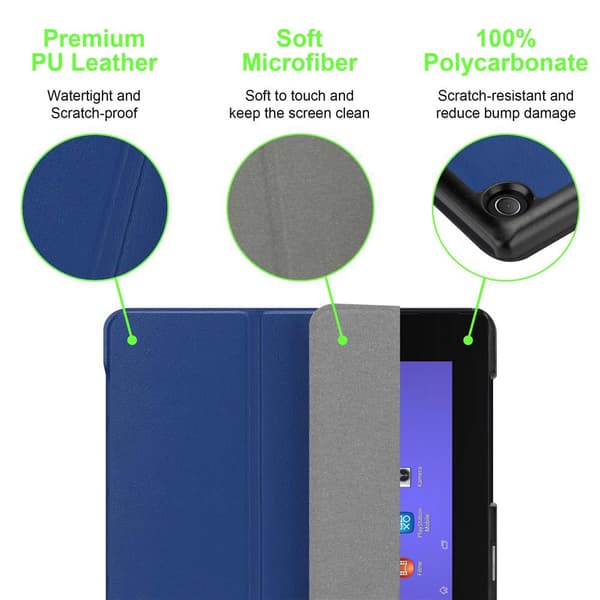 Sony Xperia Tablet Z2 (10.1 Zoll) Lompakkokotelo Matkapuhelinkotelo Suojakuori Ultra Thin Suojakotelo Auto Wake Up ja Stand-toiminto