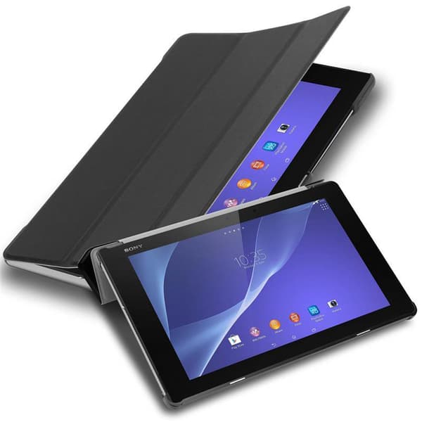Sony Xperia Tablet Z2 (10.1 Zoll) Lompakkokotelo Matkapuhelinkotelo Suojakuori Ultra Thin Suojakotelo Auto Wake Up ja Stand-toiminto SATIN MUSTA