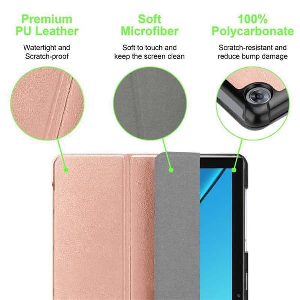 Deksel for Huawei MediaPad M5 LITE 10 (10.1 tommer) Ultratynt Lommebokdeksel til Nettbrett med automatisk oppvåkning og stativfunksjon