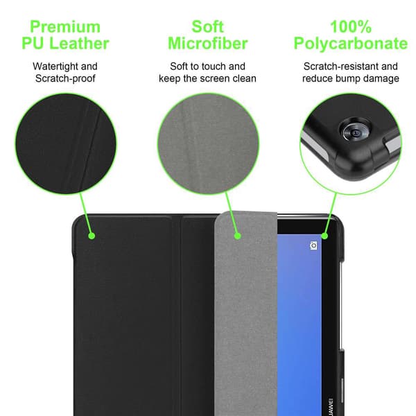 Huawei MediaPad M5 LITE 10 (10.1 Zoll) Lompakkokotelo Matkapuhelinkotelo Suojakuori Ultra Thin Suojakotelo Auto Wake Up ja Stand-toiminto
