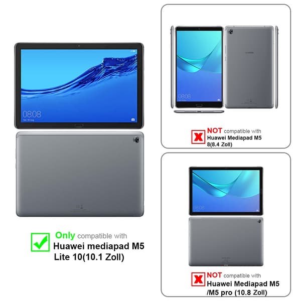 Skal för surfplatta för Huawei MediaPad M5 LITE 10 (10.1 tum) Plånboksfodral Ultratunnt Skal med automatisk väckning och ståfunktion