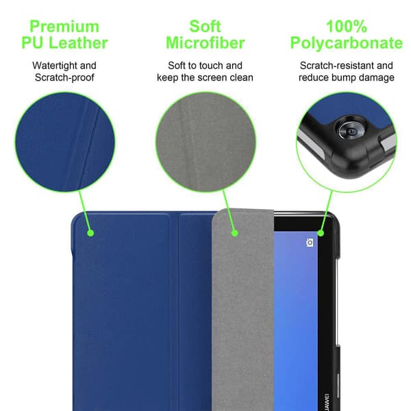 Deksel for Huawei MediaPad M5 LITE 10 (10.1 tommer) Ultratynt Lommebokdeksel til Nettbrett med automatisk oppvåkning og stativfunksjon