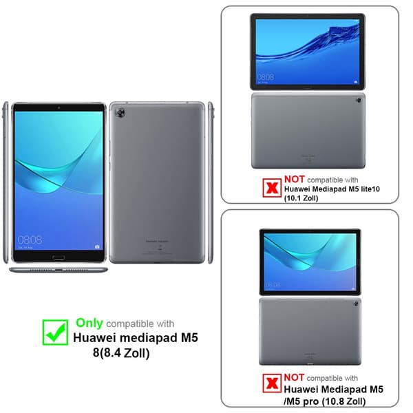 Huawei MediaPad M5 8 (8.4 Zoll) Lompakkokotelo Matkapuhelinkotelo Suojakuori Ultra Thin Suojakotelo Auto Wake Up ja Stand-toiminto