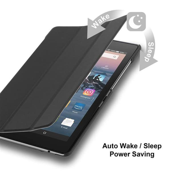 Deksel for Kindle FIRE HD 8 2017 / 2018 (7. und 8. Gen.) Ultratynt Lommebokdeksel til Nettbrett med automatisk oppvåkning og stativfunksjon