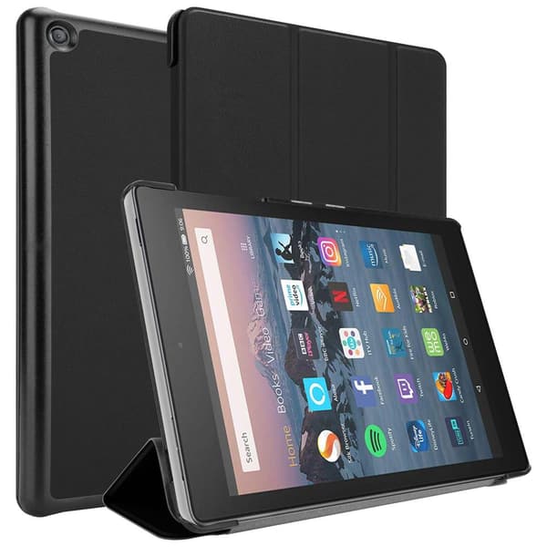 Deksel for Kindle FIRE HD 8 2017 / 2018 (7. und 8. Gen.) Ultratynt Lommebokdeksel til Nettbrett med automatisk oppvåkning og stativfunksjon