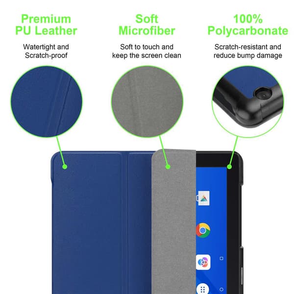 Deksel til Lenovo Tab M10 (10.1 tommer) TB-X505F Lommebokdeksel til Nettbrett UTEN automatisk oppvåkning og stativfunksjon