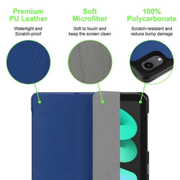 Skal för surfplatta för iPad MINI 6 (8.3 tum) Plånboksfodral Ultratunnt Skal med automatisk väckning och ståfunktion