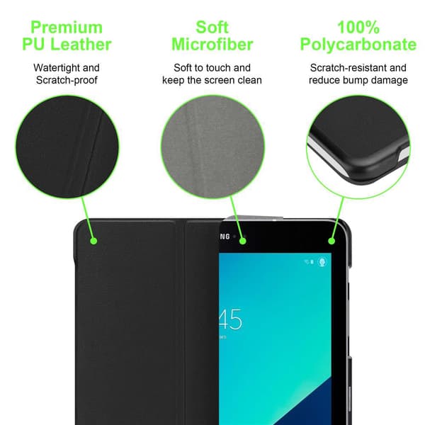 Skal för surfplatta för Samsung Galaxy Tab S3 (9.7 tum) Plånboksfodral Ultratunnt Skal med automatisk väckning och ståfunktion