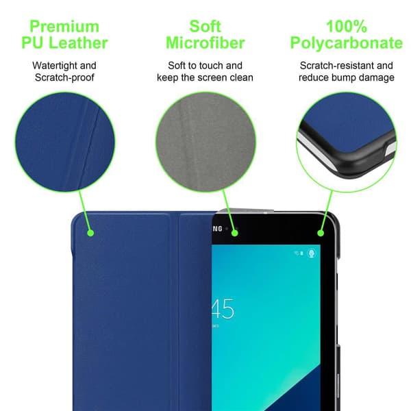 Skal för surfplatta för Samsung Galaxy Tab S3 (9.7 tum) Plånboksfodral Ultratunnt Skal med automatisk väckning och ståfunktion