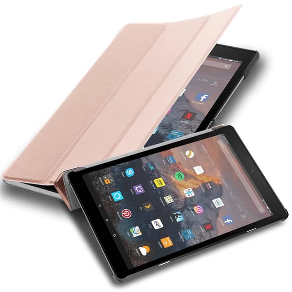 Skal för surfplatta för Kindle FIRE HD 10 2017 (7. Gen.) Plånboksfodral Ultratunnt Skal med automatisk väckning och ståfunktion PASTELL ROSE GULD