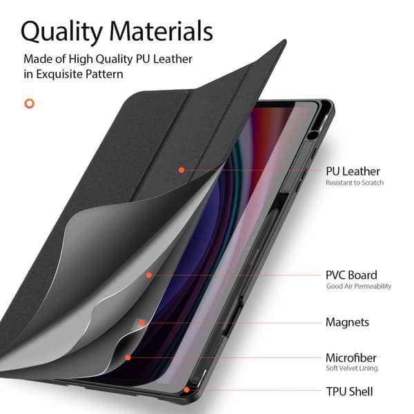 INF Kolminkertainen telinekotelo Samsung Tab S9 Plus -puhelimelle