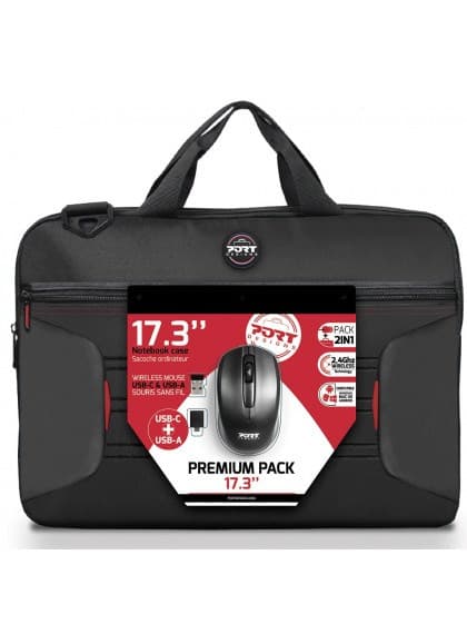Port Designs PREMIUM PACK kannettavan tietokoneen kotelo 43,9 cm (17,3") kansi musta