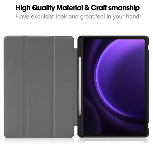SKALO Samsung Tab S9/S9 FE Trifold Flip Cover - Grå