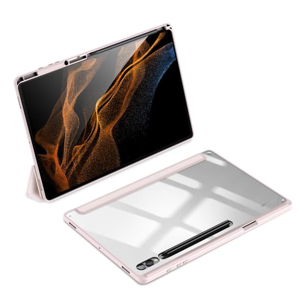 DUX DUCIS Samsung Tab S9 Ultra TOBY Series Trifold Suojakotelo - Vaaleanpunainen