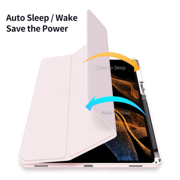 DUX DUCIS Samsung Tab S9 Ultra TOBY Series Trifold Suojakotelo - Vaaleanpunainen