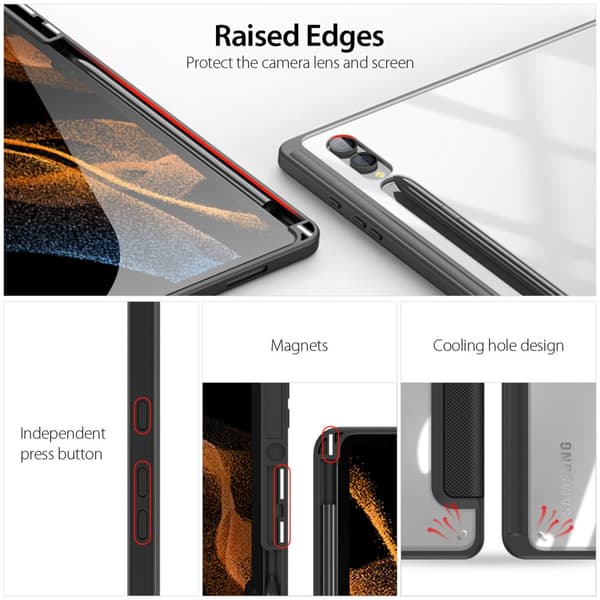 DUX DUCIS Samsung Tab S9 Ultra TOBY Series Trifold Suojakotelo - Musta