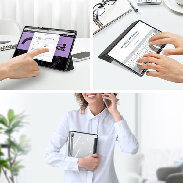 DUX DUCIS Samsung Tab S9 Ultra TOBY Series Trifold Suojakotelo - Musta
