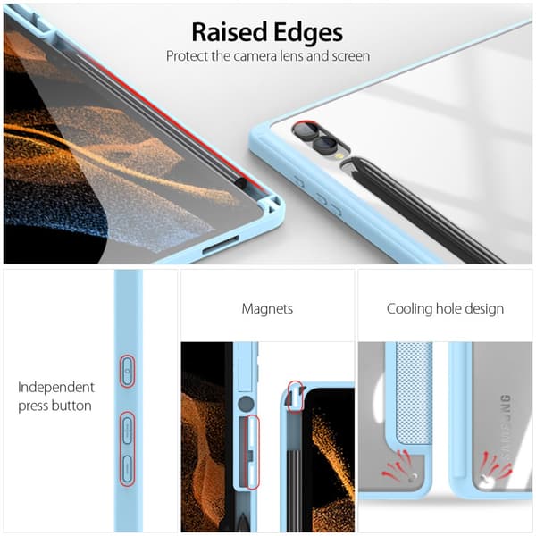 DUX DUCIS Samsung Tab S9 Ultra TOBY Series Trifold Flip Cover - Turkis