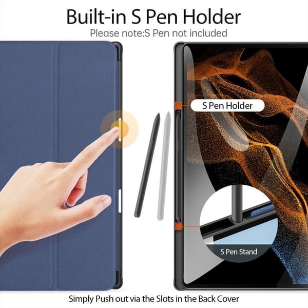 DUX DUCIS Samsung Tab S9 Ultra DOMO Series Trifold Suojakotelo - Sininen
