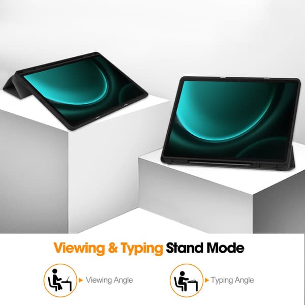 SKALO Samsung Tab S9+/S9 FE+ Trifold Flip Cover - Sort