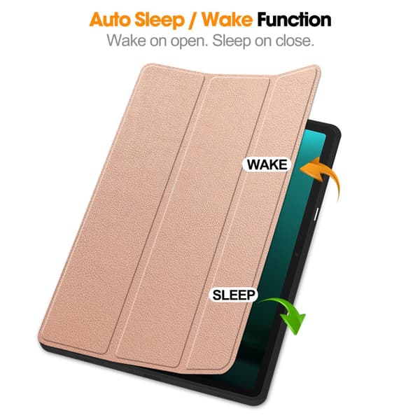 SKALO Samsung Tab S9+/S9 FE+Trifold Flip Cover - Rosa guld