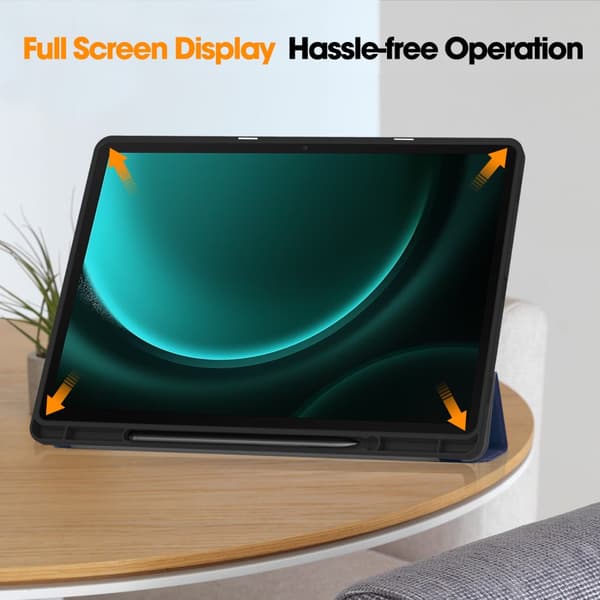 SKALO Samsung Tab S9+/S9 FE+ Trifold Flip Cover - Mørkeblå