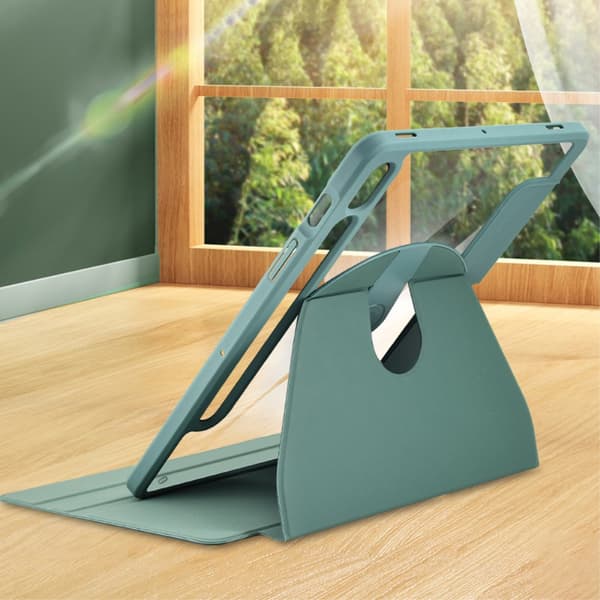 SKALO Samsung Tab S9+/S9+ FE 360 PU-læder Flip Cover - Lyseblå