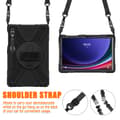 Pikkukuva 3 / 7: SKALO Samsung Tab S9+/S9 FE+ Extra Shock Resistant Armor Handle Kuori Olkahihnalla - Musta