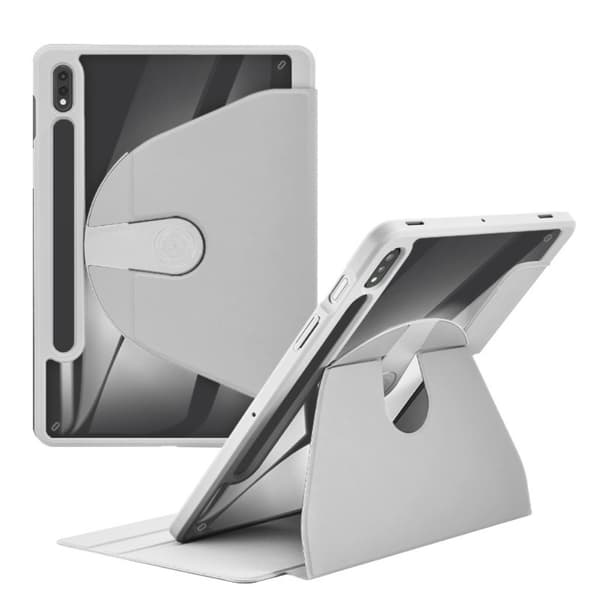 SKALO Samsung Tab S9+/S9 FE+ 360 PU-læder Flip Cover - Grå