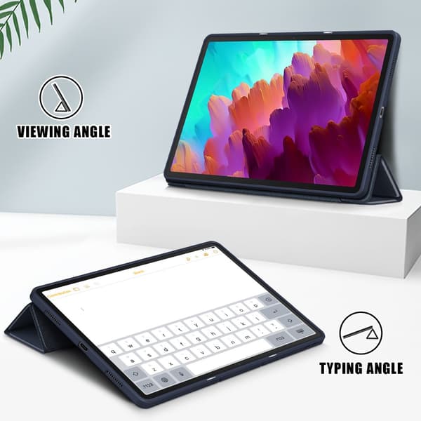 SKALO Lenovo Tab P12 Trifold Flip Cover - Mørkeblå