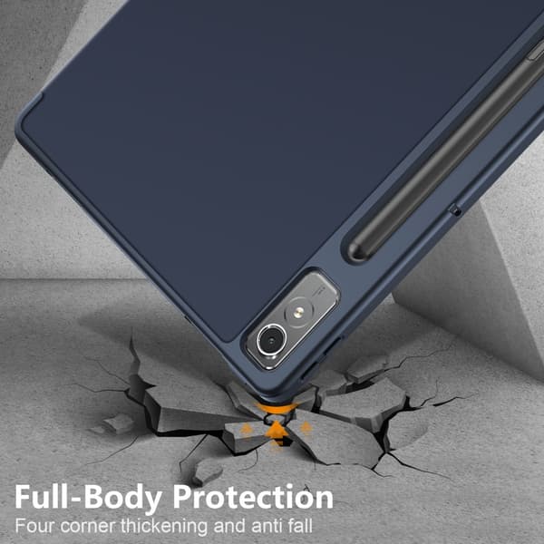 SKALO Lenovo Tab P12 Trifold Flip Cover - Mørkeblå