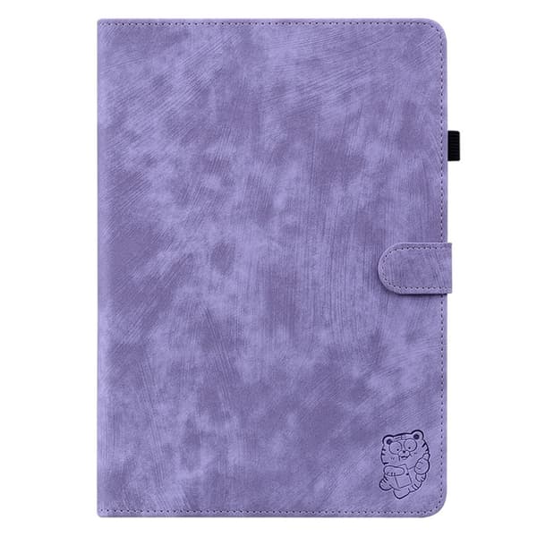 SKALO Lenovo Tab P12 Cute Tiger PU-læder Flip Cover - Lilla