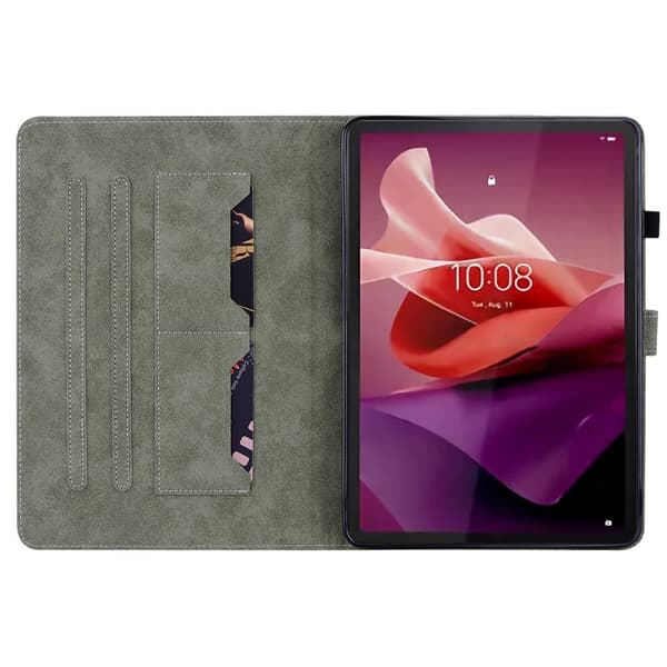 SKALO Lenovo Tab P12 Cute Tiger PU-læder Flip Cover - Lilla