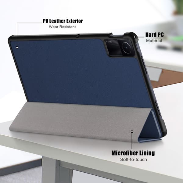 SKALO Xiaomi Redmi Pad SE Trifold Flip Cover - Mørkeblå