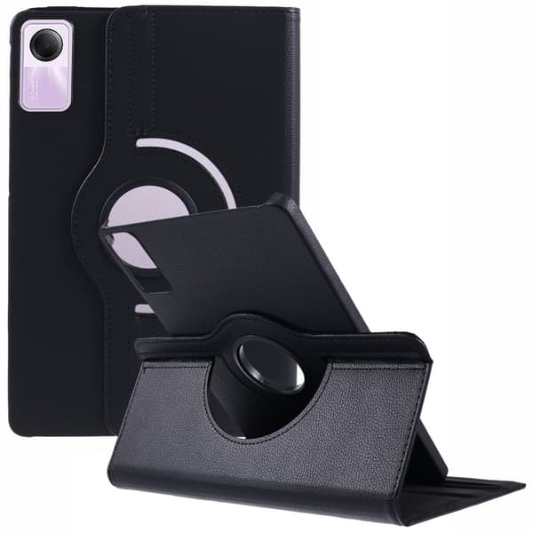 SKALO Xiaomi Redmi Pad SE 360 Litchi Suojakotelo - Musta
