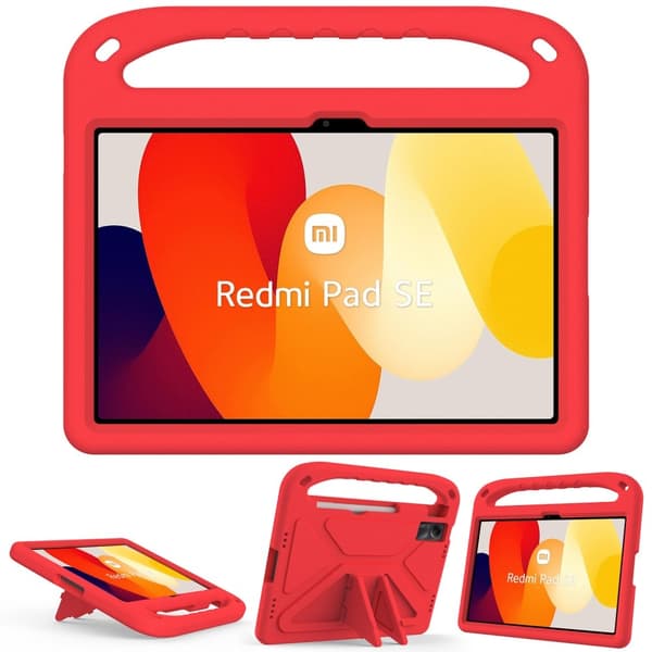 SKALO Xiaomi Redmi Pad SE Barnskal med handtag och ställ - Röd