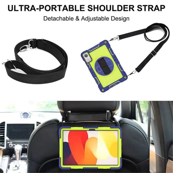 SKALO Xiaomi Redmi Pad SE Extra Shockproof Armor 360 Kahva/Tripod Suojakuori - Sininen