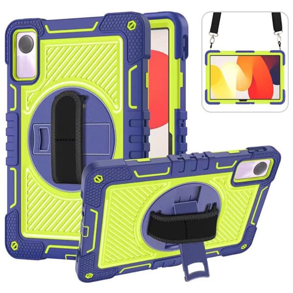SKALO Xiaomi Redmi Pad SE Extra Shockproof Armor 360 Kahva/Tripod Suojakuori - Sininen